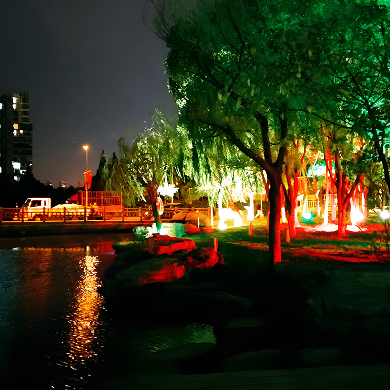 led waterproof floodlights, circular focused floodlights for building exterior walls, villa landscape garden tree lighting and ground insertion lights Specification drawing