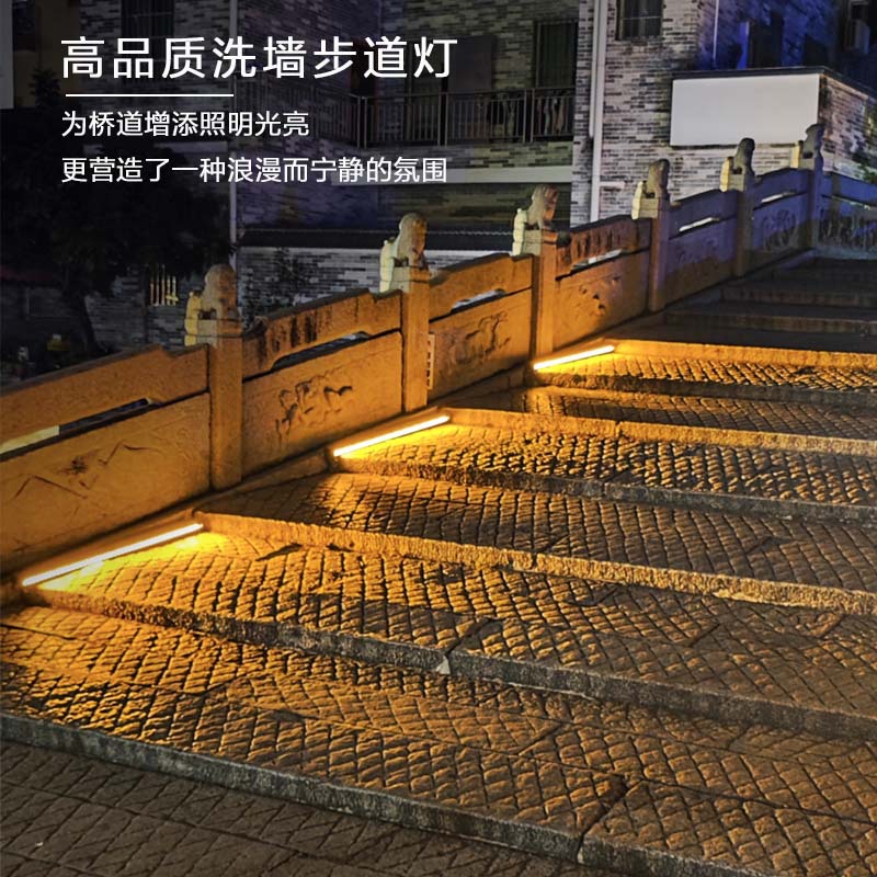 Solar-powered wall-washing lights, outdoor waterproof LED walkway lights, garden exterior line lights and ambient courtyard lights are selling well Specification drawing
