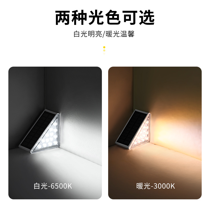Outdoor solar stair tread light, LED step light, courtyard light, side light, no wiring required, cross-border Application Scenario