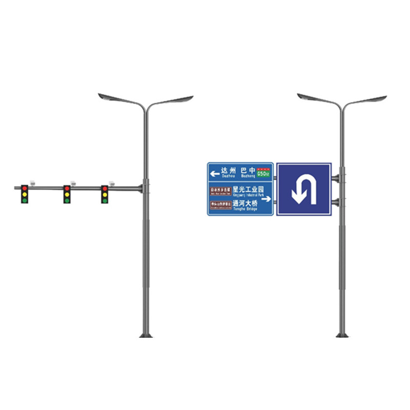 Multi-pole integrated signage signal light intelligent traffic combined pole, 5G urban smart street lamp traffic multi-functional comprehensive pole details Picture