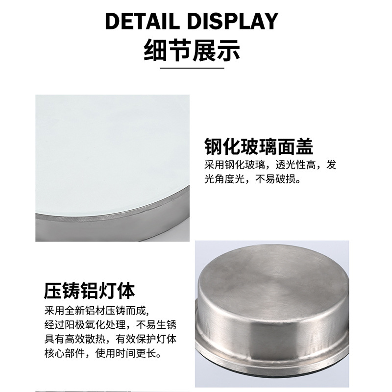 Square stage, seven-color interactive ground lights, foot-sensing music, led color running floor lights, circular floor tile lights details Picture