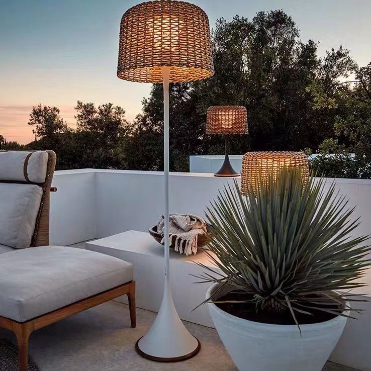 Outdoor lights, solar garden lights, villa garden lawn lights, waterproof balcony remote control floor lights, outdoor ambient lights full figure