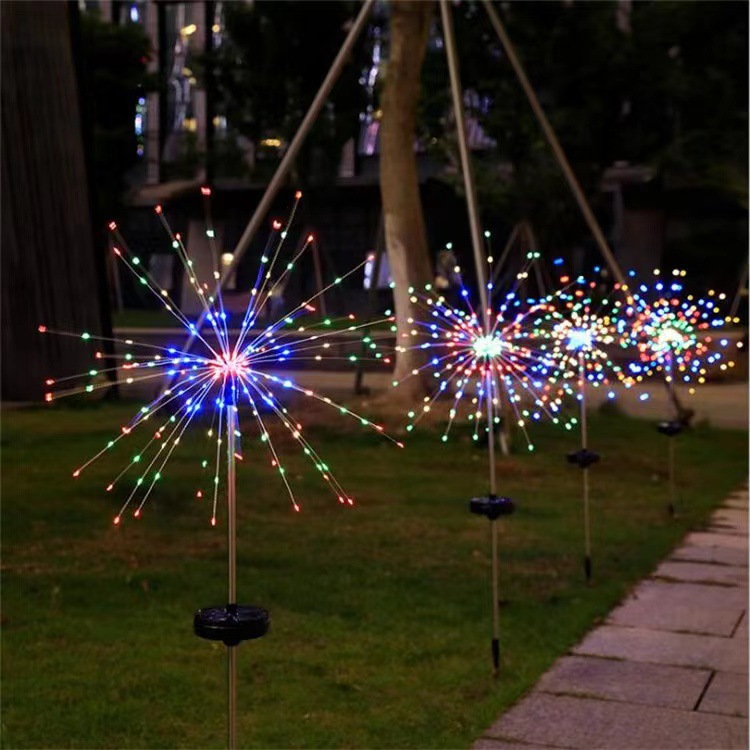 Solar-powered smoke lamp, garden lawn, ground insertion dandelon-shaped decorative lamp, waterproof atmosphere lamp Specification drawing