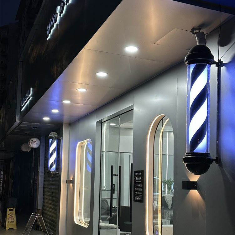 Hairdressing rotating light, hair salon led light strip, super bright, outdoor wall-mounted hair salon, wall-mounted hair salon light box full figure