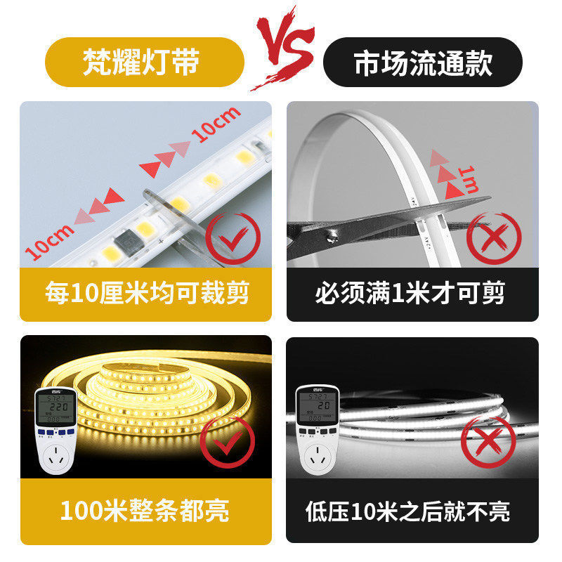 220v ultra-thin high-brightness led soft light strip, waterproof line light slot, decorative self-adhesive staircase display cabinet, surface mount light strip Application Scenario