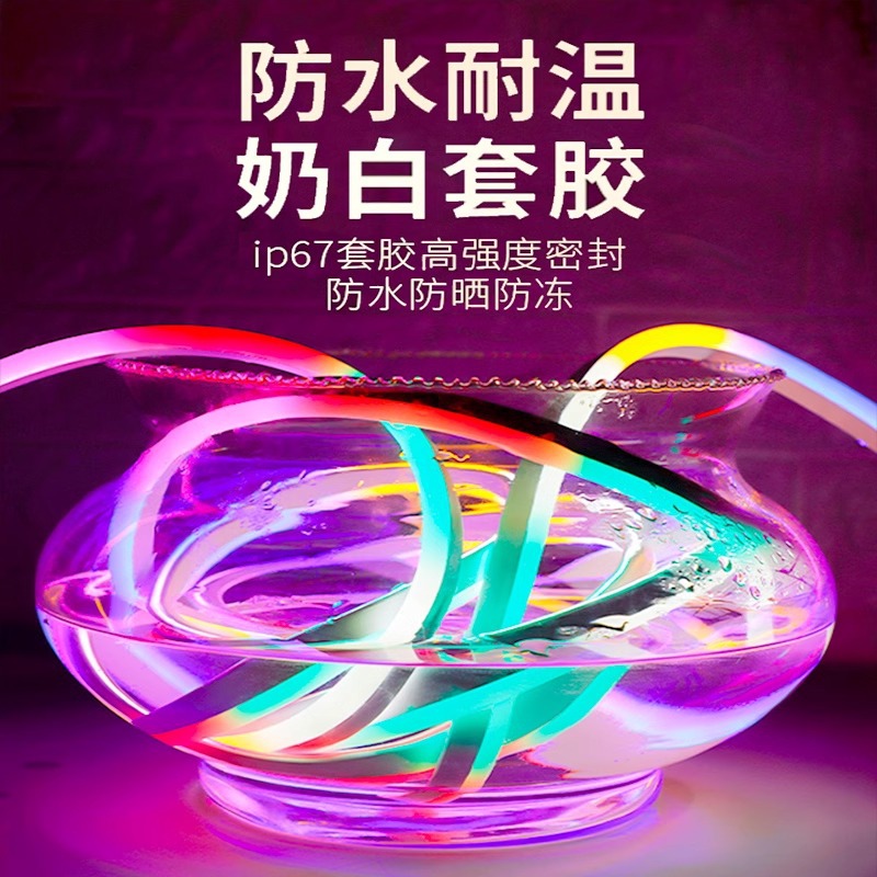 Neon light strip set, led light strip, color-changing rgb light strip, single-color running horse light strip, outdoor waterproof silicone light strip Specification drawing