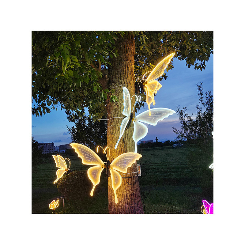 Dynamic butterfly lights, park landscape lights, popular check-in garden lights, decorative hanging and standing shopping mall lights, wholesale from manufacturers Item Picture