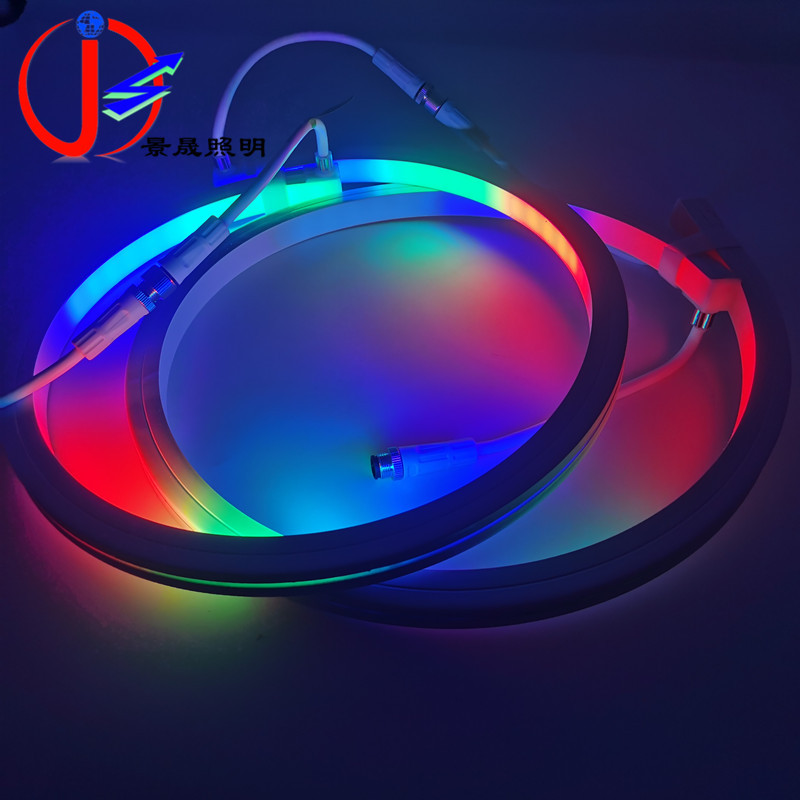 Outdoor waterproof LED flexible light strip 24V iridescent RGB programmable 1616LED silicone neon light strip DMX512 Application Scenario