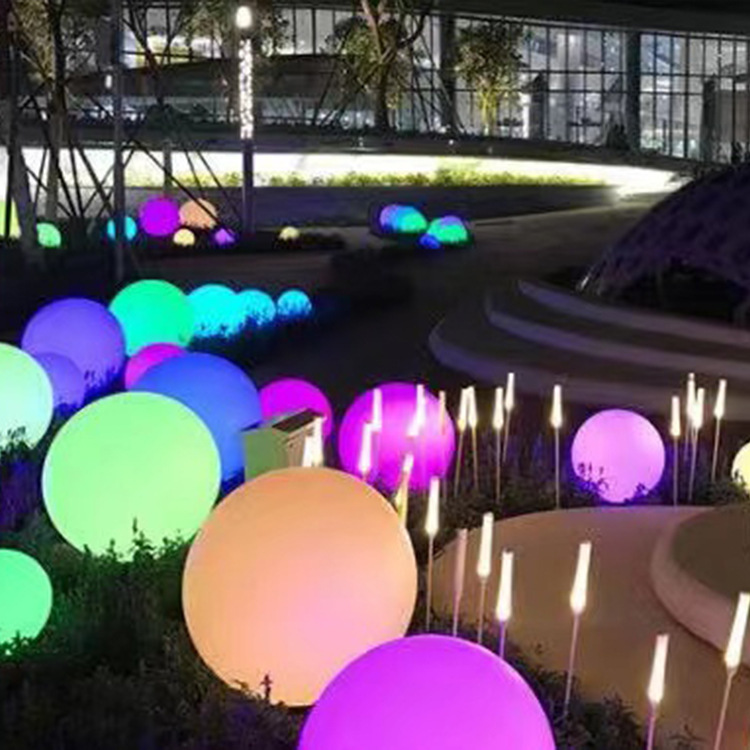 led courtyard lights, villa landscape garden lighting, spherical lights, outdoor grassland and lawn lights, luminous spherical garden lights Application Scenario