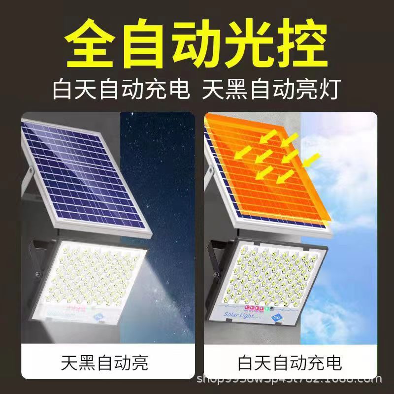 Solar outdoor floodlights, waterproof street lamps, garden lamps, household ultra-bright new rural indoor and outdoor LED automatic lights details Picture