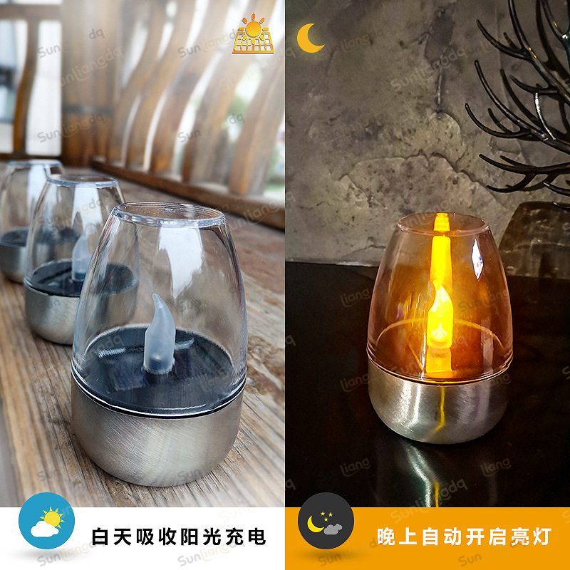 New solar lamps, candle lamps, decorative atmosphere solar garden lamps, outdoor night lights, waterproof factory lamps Application Scenario