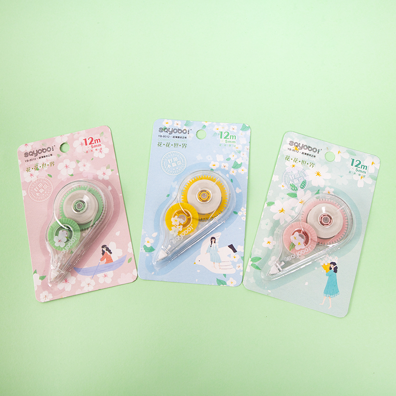 YB-8012 high-quality correction tape, 12-meter ultra-thin film PET transparent film, easy to use, continuous use for students, factory direct sales details Picture