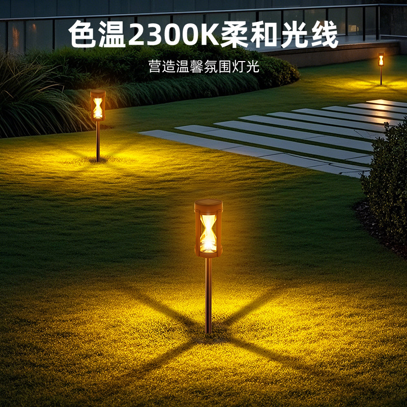 Solar-powered lawn lights, outdoor decorative garden and courtyard lights, villa home atmosphere, tungsten filament ground plug lights, lawn lights Application Scenario