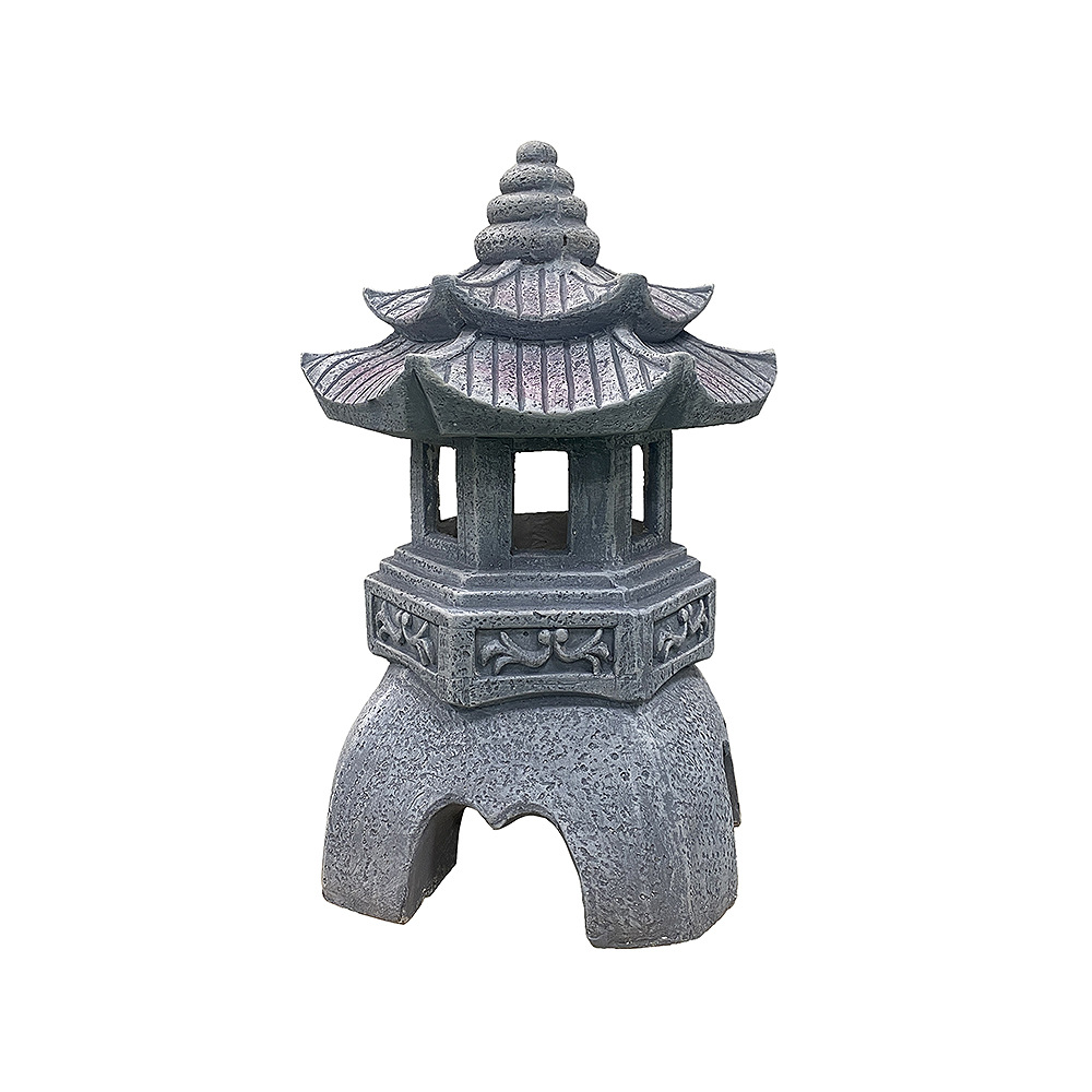 Cross-border solar courtyard resin stone lanterns, Japanese palace lanterns, Chinese lawn lamps, Zen-inspired stone pagoda lamps, decorative floor lamps Item Picture