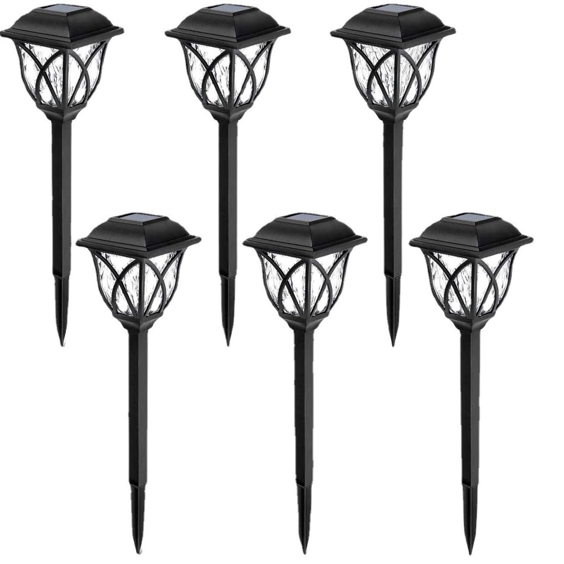 Solar lamps, grid retro led square lawn lamps, outdoor street lamps, waterproof courtyard lamps, garden grass lamps Item Picture