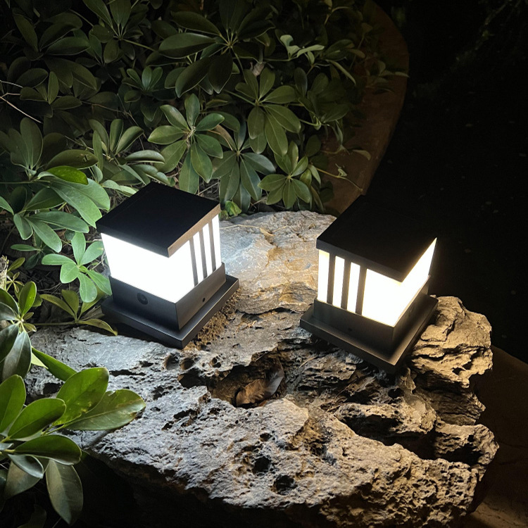New cross-border solar column head lamp led outdoor waterproof garden villa courtyard landscape fence and wall lamp details Picture