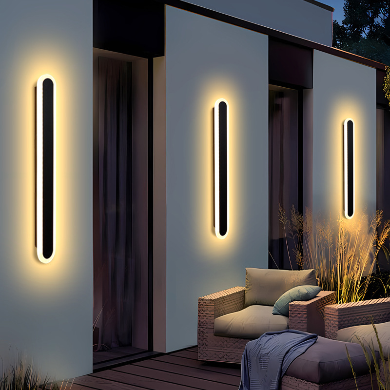 Outdoor LED long strip wall lamps, waterproof gate lamps, simple and modern decorative garden courtyard villa gate long strip lamps details Picture