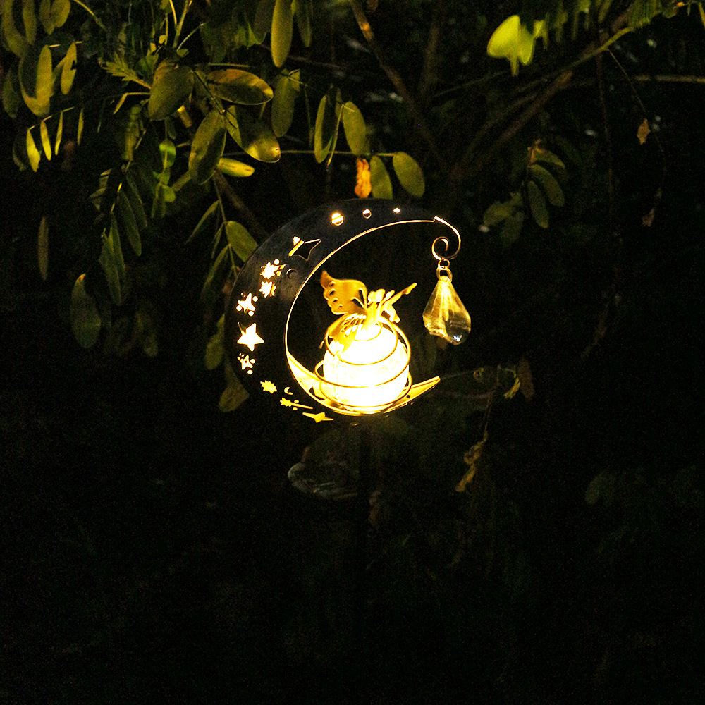 Cross-border new products: Solar fairy moon lamp, cracked glass ball ground plug lamp, courtyard lawn lamp, outdoor decorative lamp Specification drawing