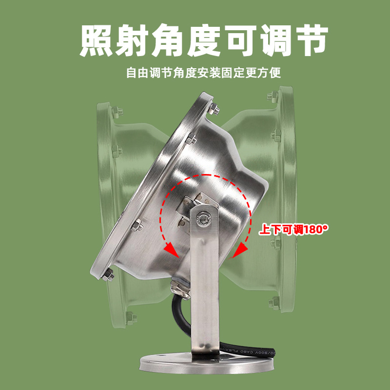 Outdoor LED floodlights, seven-color tree lights, circular underwater waterproof park lawn lights, building exterior wall floodlights details Picture