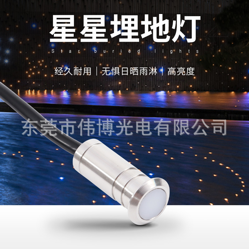 Park square mini underwater light, outdoor waterproof embedded lawn landscape light, LED mini stainless steel buried light details Picture