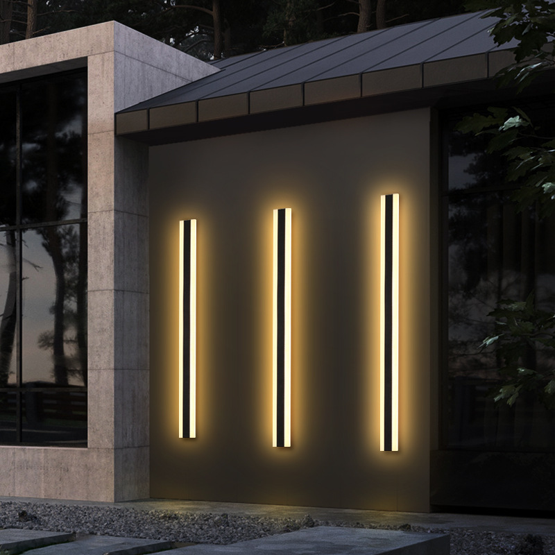 Outdoor LED long strip wall lamps, waterproof gate lamps, simple and modern decorative garden courtyard villa gate long strip lamps Specification drawing