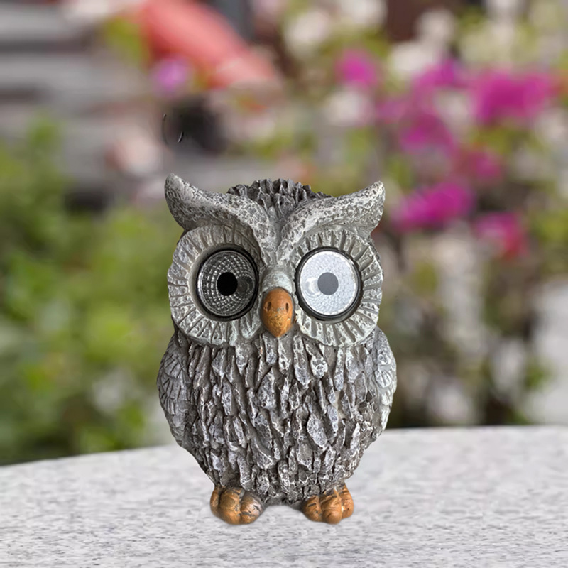 Solar-powered owl lights, mushroom outdoor courtyard lights, villa garden landscape decorative lights, waterproof lawn night lights Specification drawing