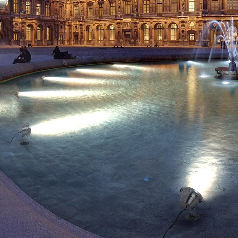Outdoor led underwater lights, low-pressure stainless steel underwater lights, pool seven-color spotlights, 24V fountain waterproof landscape lights details Picture