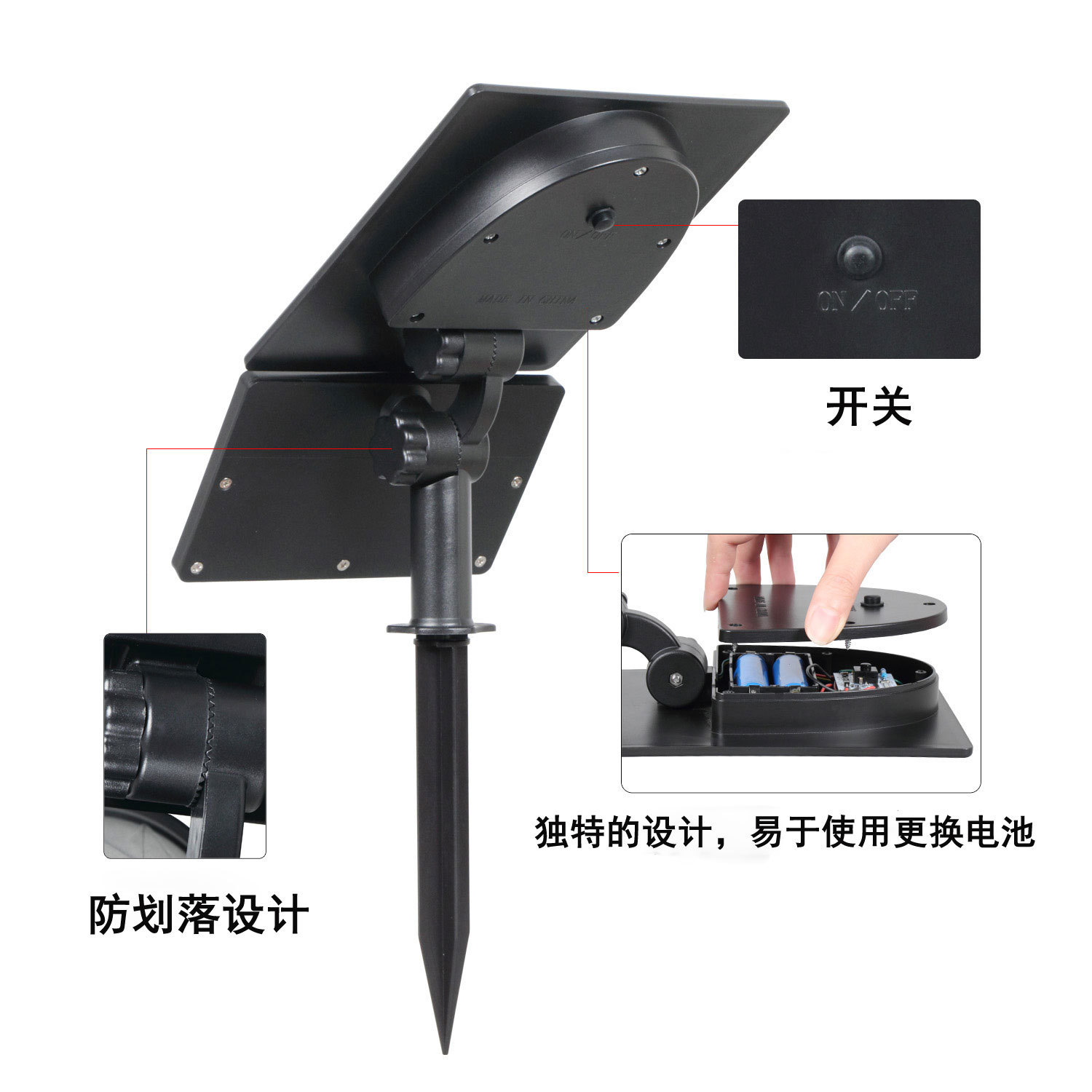 Solar lawn light, high-power 50led floodlight, outdoor garden light, solar lawn ground plug light Application Scenario