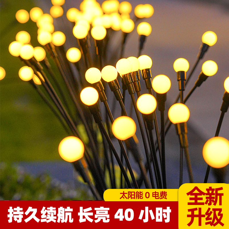 Solar-powered firefly lights, outdoor garden lights, garden decorative atmosphere lights, ground plug lawn lights, waterproof landscape lights Application Scenario