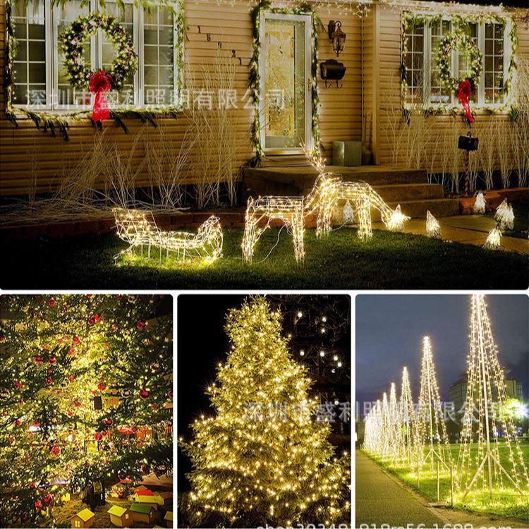 Solar copper wire lights, string lights, waterproof outdoor cross-border best-selling garden lights, Christmas festival decorative lights, LED colored lights Application Scenario