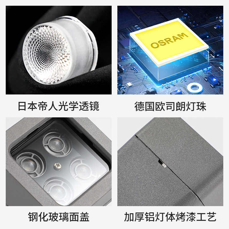 Outdoor waterproof square spotlights, household outdoor ground insertion tree lights, up and down wall lighting, garden led tree lights Application Scenario