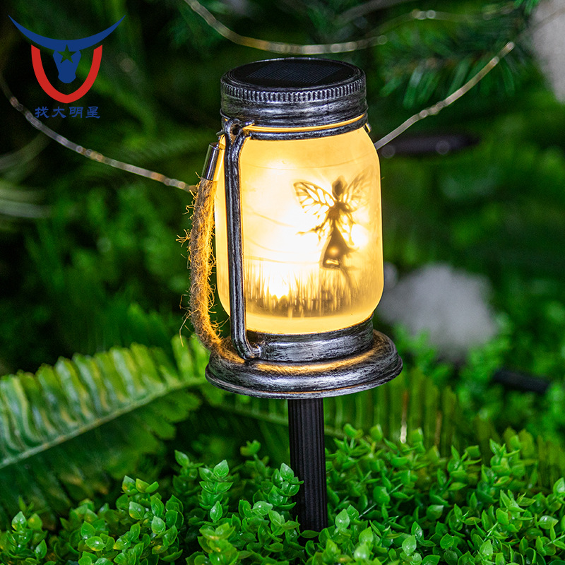 Solar Mason bottle light, LED fairy color light, outdoor garden lawn light, ground socket fairy Mason bottle light Specification drawing