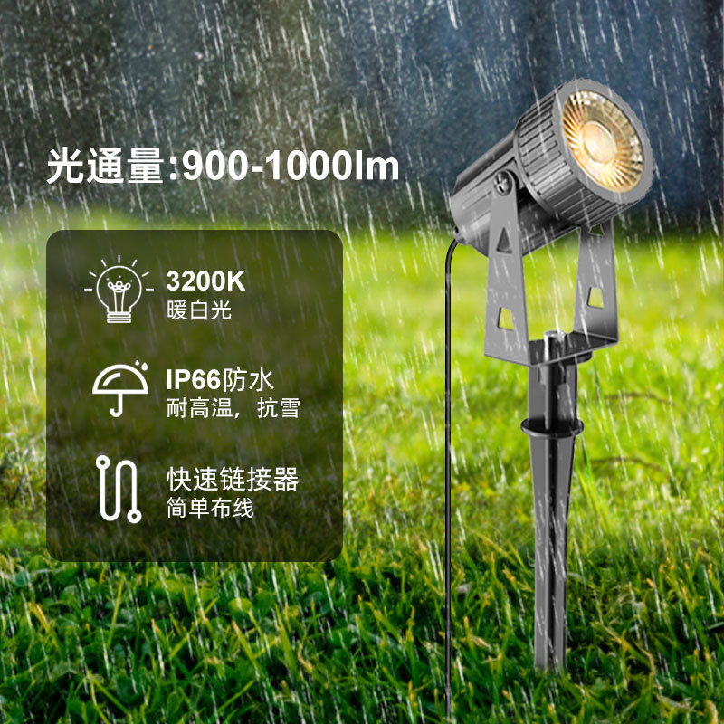 Ground insert light, spotlight, warm white light, spotlight, low-voltage landscape lighting, outdoor waterproof, garden and courtyard tree lighting Application Scenario
