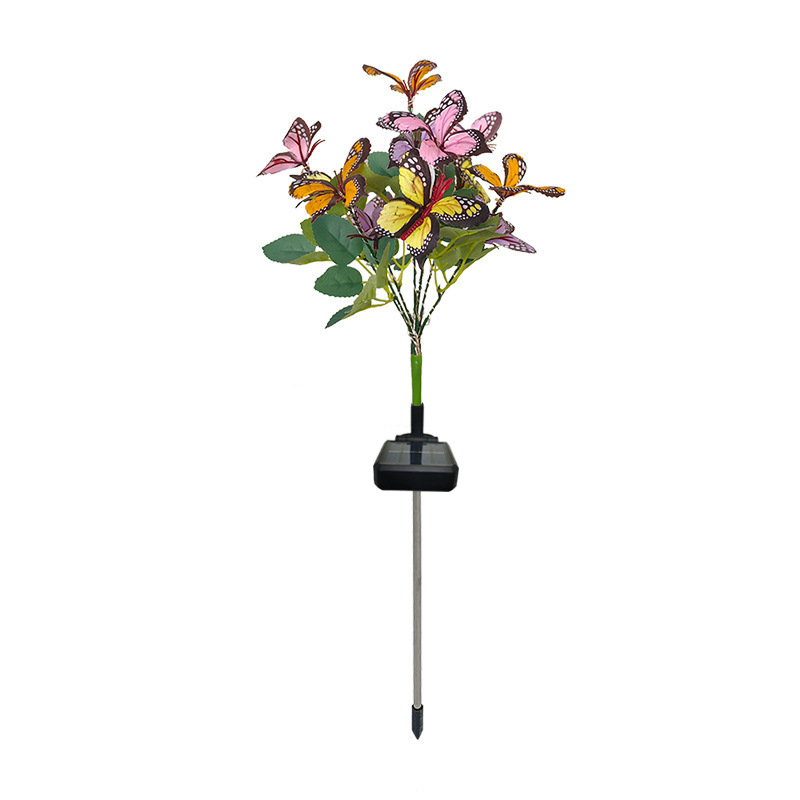 Solar-powered garden luminous butterfly flower lamps, garden lamps, outdoor waterproof lawn lamps, garden atmosphere lawn decorative lamps Item Picture
