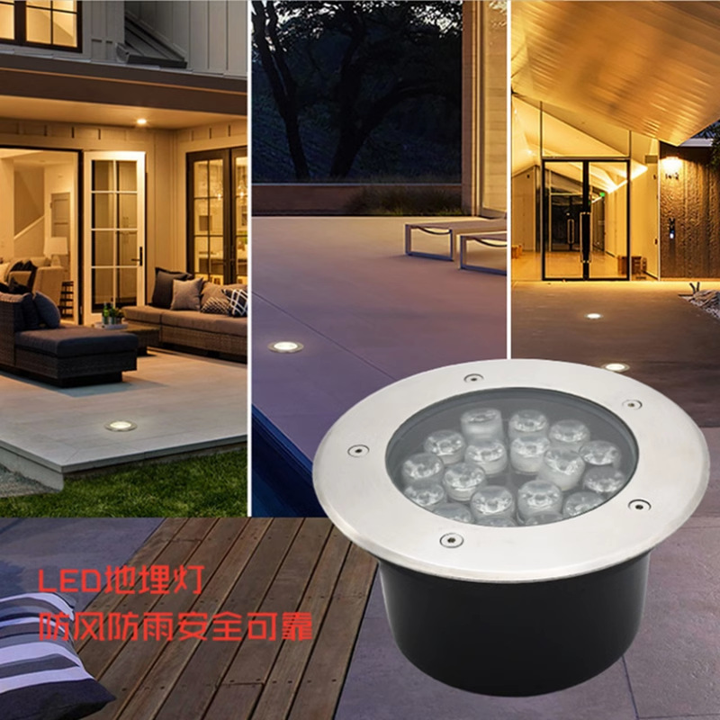 Lawn lights, ground lights, led outdoor waterproof embedded tree lights, courtyard lights, seven-color ground lights, garden villas Specification drawing