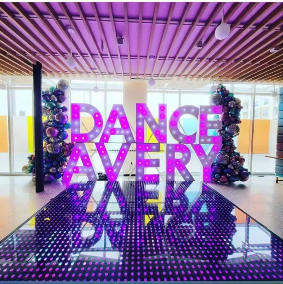 3D luminous abyss neon floor light, full-color wireless luminous floor light for bars, wedding ceremonies, KTVS, shopping malls, dance pools Application Scenario