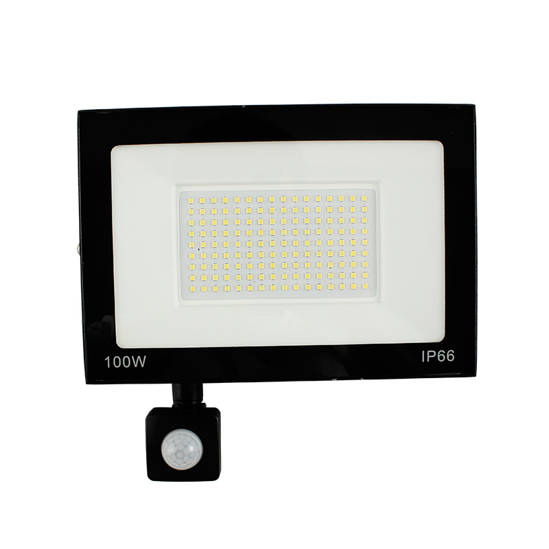 Human body sensor floodlights 10W, 50W, 150W Apple model light-controlled sensor outdoor courtyard waterproof led floodlights Item Picture