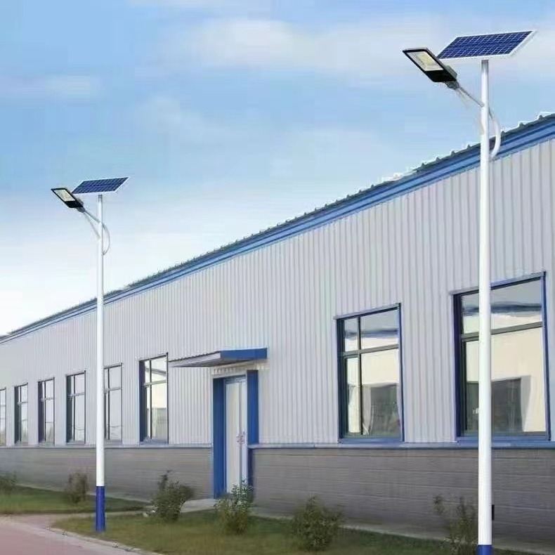 Solar street lamps with four-sided light emission, human body sensing, ultra-bright power, 6-meter and 8-meter new rural street lamps for municipal engineering Item Picture