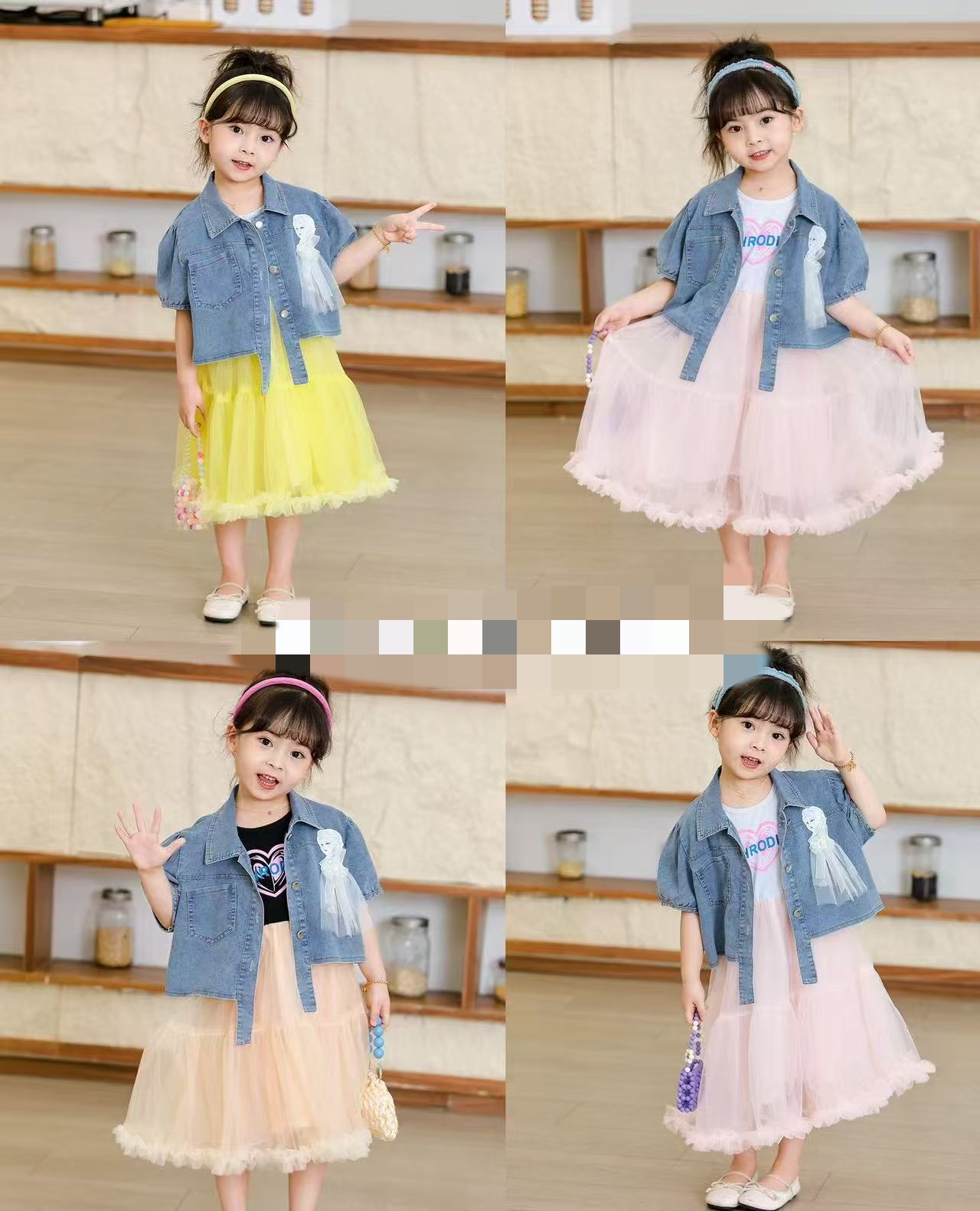 儿童女童公主裙牛仔外套两件套