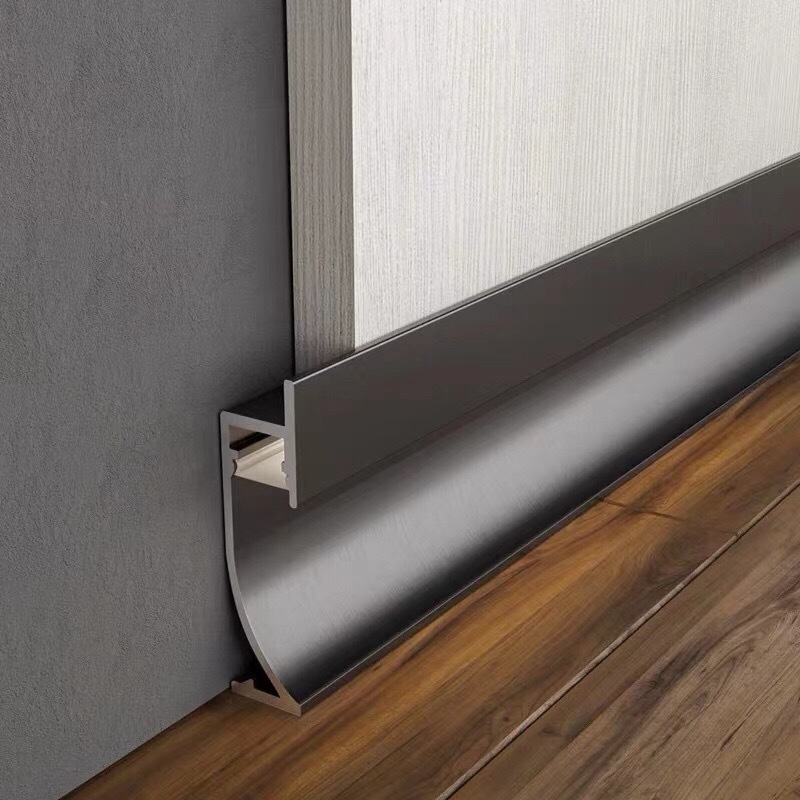 Aluminum alloy skirting board, led light strip, light strip, hidden, concealed, embedded skirting board, embedded straight hair full figure