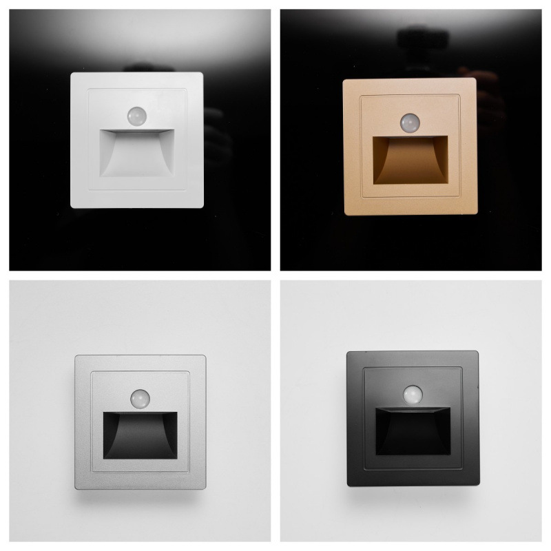86-type embedded floor light, human body sensor LED, home staircase corridor night light, step and tread sensor light details Picture