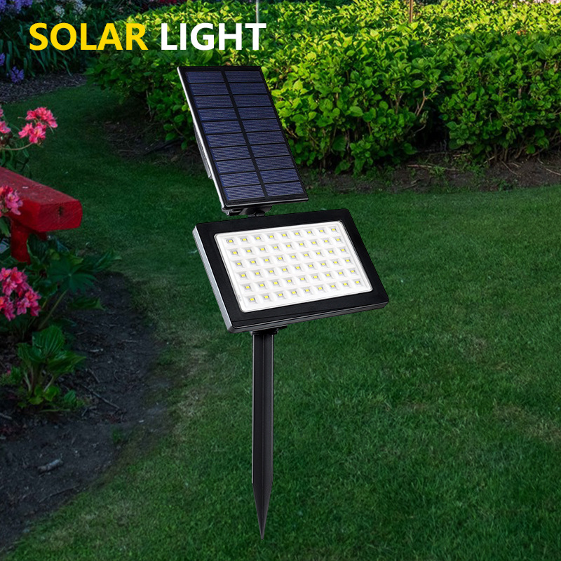 Solar outdoor garden light, waterproof 54LED floodlight, garden lawn light, wall-mounted high-brightness plug-in light full figure