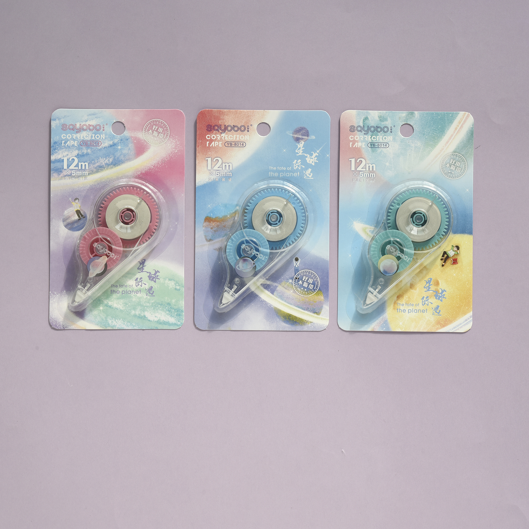 YB-8014 high-quality correction tape, 12-meter ultra-thin film PET transparent film, easy to use, continuous use for students, factory direct sales full figure