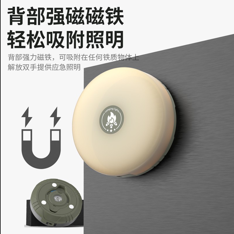 Rechargeable light string, camping light, outdoor camp tent light, colorful atmosphere landscape light, mountain climbing lighting and decorative flashlight Specification drawing