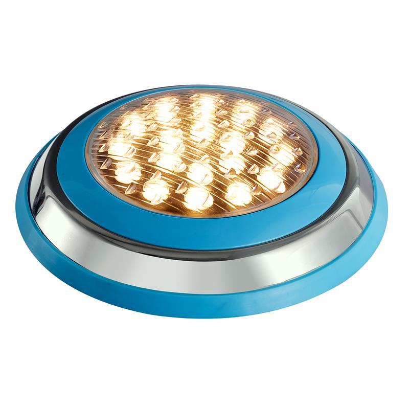 Cross-border swimming pool light, seven-color LED stainless steel wall-mounted lighting, low-voltage 12-volt RF remote control waterproof swimming pool light Item Picture