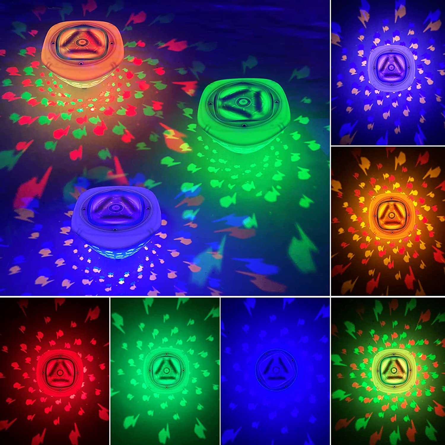 Small fish projection bath light, LED waterproof bathtub light, swimming pool light, water float, fish tank fountain, diving light full figure
