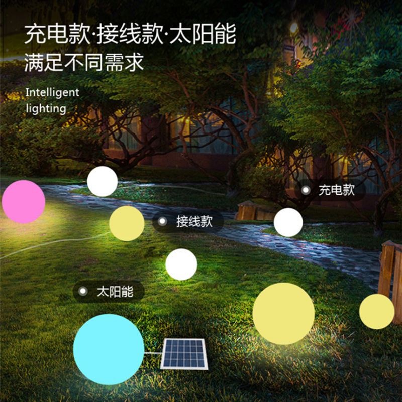 led light-emitting spherical lights, indoor landscaping and decorative atmosphere lights, outdoor waterproof lawn spherical lights, landscape courtyard lights Specification drawing
