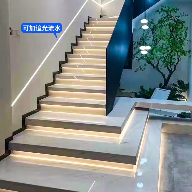 Internet-famous staircase light, step sensor, step light strip, intelligent tracking light, running horse, step light strip, no wiring required Specification drawing
