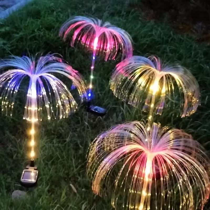 Solar-powered jellyfish lights, villa garden courtyard ground insert lights, outdoor landscape night lights, seven-color color-changing mushroom lights Application Scenario