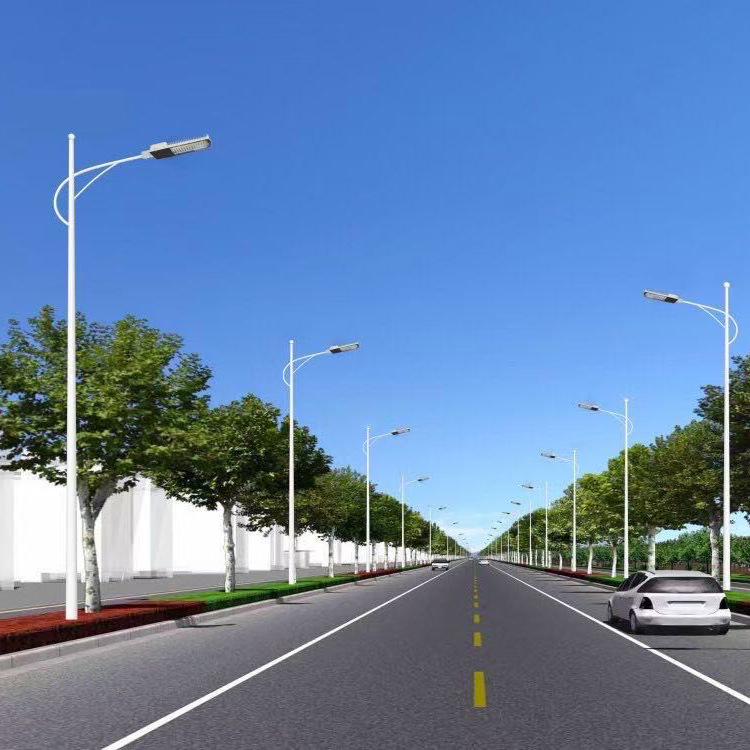 Single-arm street lamps, 6-meter and 8-meter municipal street lamps, road lighting lamps for highways and new rural roads, waterproof single-arm street lamp poles Application Scenario
